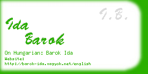 ida barok business card